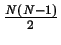 $ {\frac{{N(N-1)}}{{2}}}$