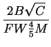 $\displaystyle {\frac{{2B\sqrt{C}}}{{FW\frac{4}{5}M}}}$